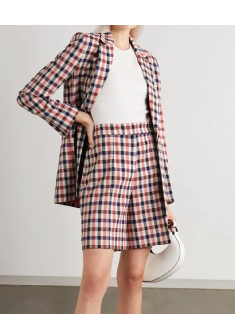 Victoria Beckham Gingham Plaid Shorts Size 40